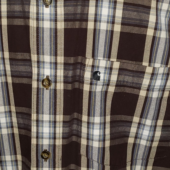 CARHARTT Mens Plaid Short Sleeve Button Down Shirt - Picture 5 of 6